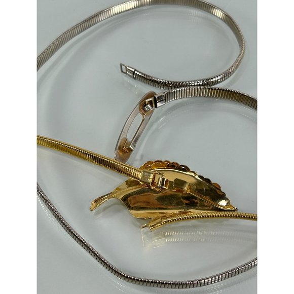 Vintage Belt Bundle Sz XS/S Stretchy Snake Belts Lot of Silver Tone Gold Leaf - Picture 8 of 8